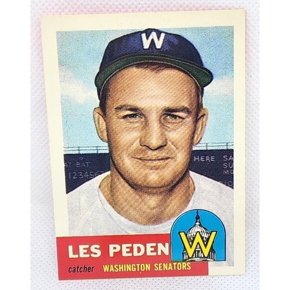 Les Peden Washington Senators Catcher 1953 Topps Baseball Card - Vintage Reprint - Picture 1 of 5